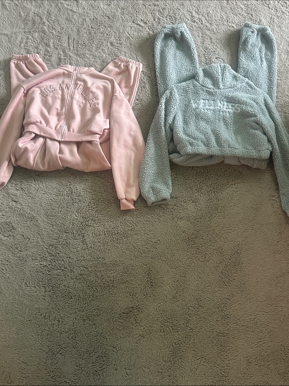 SHEIN Girls 2-piece Hoodie & Jogger Sets Size 11-12Y — Pink & Gray